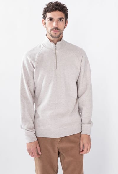Sissy-Boy - Beige sweater met rits