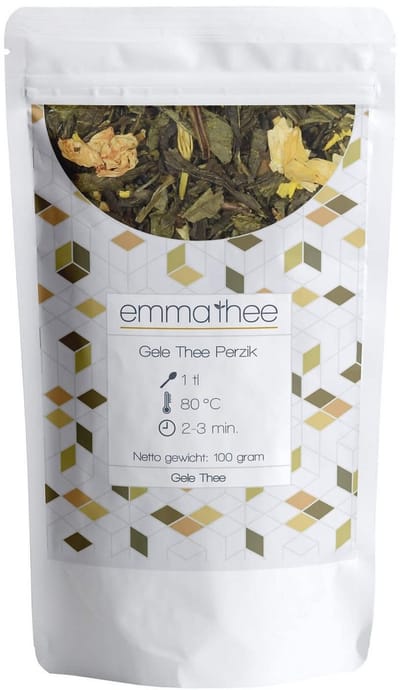 Gele Thee Perzik 100 Gram - Losse Thee - Puur & Natuurlijk - Zacht & Fruitig