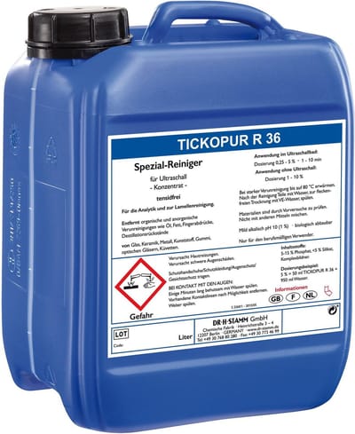 TICKOPUR R36 - 5L Reinigingsconcentraat voor lenzen (ultrasoon vloeistof - reinigings - reiniger - reinigingsmiddel - middel)