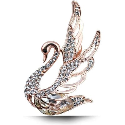 3 Kleuren Keuze Strass Kristal Zwaan Broches voor Vrouwen Elegante Dierlijke Spelden Mode Sieraden wit