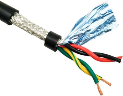 Koperen Stroomkabel - Signaaldraad PVC - Elektronica Aansluiten - Afgeschermde Constructie - 2 Meter - Grijs