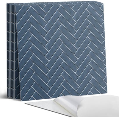Coloray Plaktegels - Visgraatpatroon Portugese Tegels - 30 cm x 30 cm - Marine Plaktegels - 9 stuks - Vierkant PVC Tegels - Plaktegels Keuken - Zelfklevende Vloertegels - Vinyl Tegels Zelfklevend - Zelfklevende Tegels