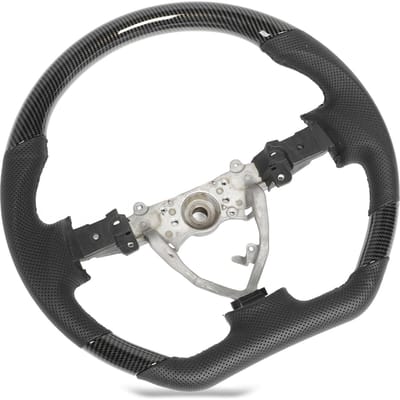 Volant Hydro-Dip Cuir Perforé Fond Plat Coutures Noires pour FJ Cruiser 2007 à 2017 Aspect Fibre de Carbone gray