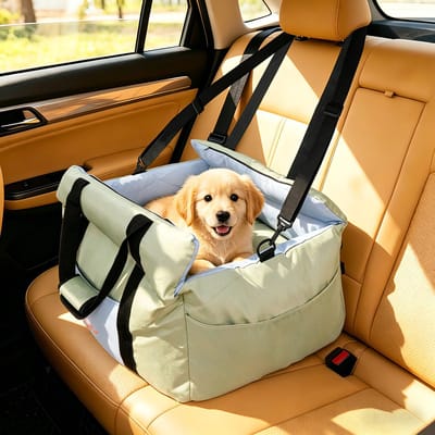 BingoPaw 4-in-1 Hondenautostoel & Reistas - Comfortabele Hondenmand voor Auto (Voor- & Achterbank) - Hondenreistas tot 10 kg - Uitwasbare Hoes & Antislip - Blauw