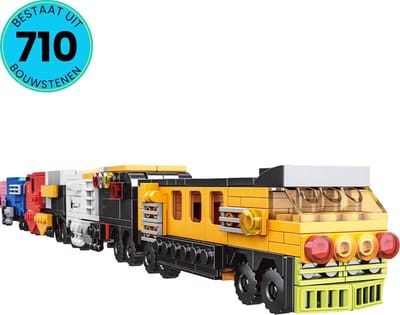 WOMA® Trein Speelgoed Set Geschikt Voor LEGO - 710 Bouwstenen - Vanaf 6 Jaar - 16-in-1 - Bouwpakket - STEM Speelgoed - Speelset - Bouwspeelgoed - Inclusief Handleiding
