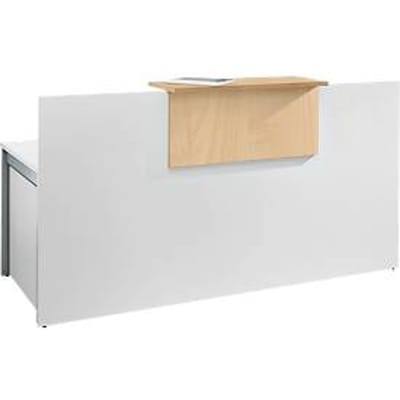 Receptiebalie Come-In - 1 houten blad - recht - breedte 1800mm - wit/ahorndecor