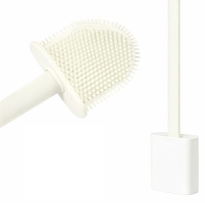 WC Borstel met Houder – Toiletborstel – Siliconen – Vrijstaand En Hangend – Wit