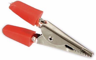 Krokodillenklem 45 mm met schroef / rood