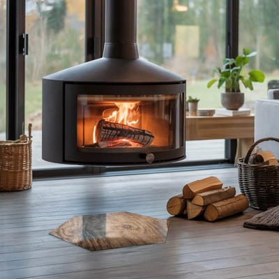 Coloray Vloerplaat Houtkachel - Plaat voor Onder Kachel - 40 cm x 34 cm - Kachel Vloerplaat - Bruin Vloerplaat Kachel - Onderplaat - Vloerplaat Openhaard - Houtkachel Accessoires - Onderplaat Voor Houtkachel