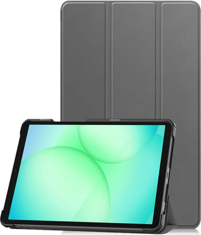Hoesje Geschikt voor Samsung Galaxy Tab A11 / A9 - Dun & Stevig - Trifold Bookcase - Hard Cover - Hardcover Book Case - Tablet Hoes - Grijs