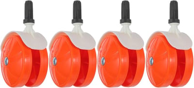 Babywagenwielen - Vervangende wielen - Kinderwagen manoeuvreren - Zwenkwielen - 4 stuks - Oranje