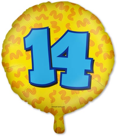 LUQ – Folie Ballon Happy Party 14 Jaar – Veelkleurig Design – Luxe Verjaardag Decor – Feest Versiering – Helium Ready