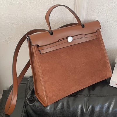 Handtas Dames High End en Veelzijdig Dames Splicing Dames One Shoulder Crossbody Tas Trendy brown