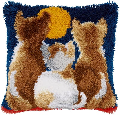 Vervaco - Knoopkussen kit - Poezen in de nacht - PN-0021651 - Borduren - Borduurpakket - Borduurpakket volwassenen - Borduurpakket kind