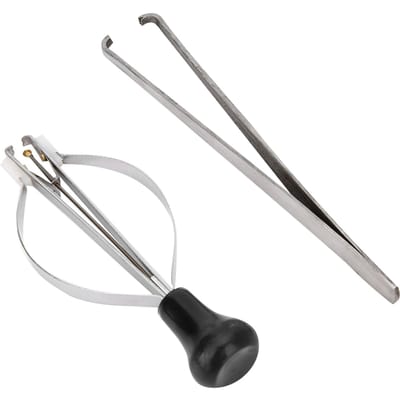2-delige set met A- en B-stijl wijzerverwijderaars en aandrukgereedschap voor horlogereparatie white