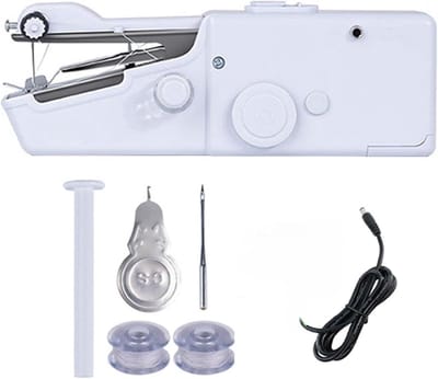 Handnaaimachine - Draagbaar naaien - Kleine reparaties - Batterij of adapter - 21 cm - Wit