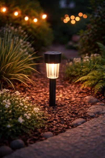 Aigostar Solar Tuinfakkel | 1 stuk | Tuinverlichting op Zonne-energie | IP44 | Tuinlantaarn | Padverlichting | 29,5 cm | Zwart