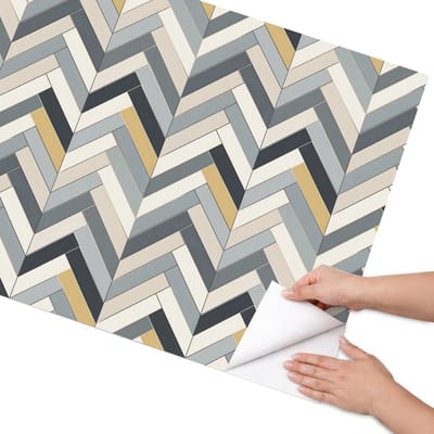 Coloray Meubel Wrap Folie - Romig Meubelfolie - 75x150 cm - Meubel Wrap Folie Dynamische visgraat - Plakfolie Meubels - Minimalist Meubelfolie - Decoratiefolie Zelfklevend - Slaapkamer decoratie - Achtergronden en patronen
