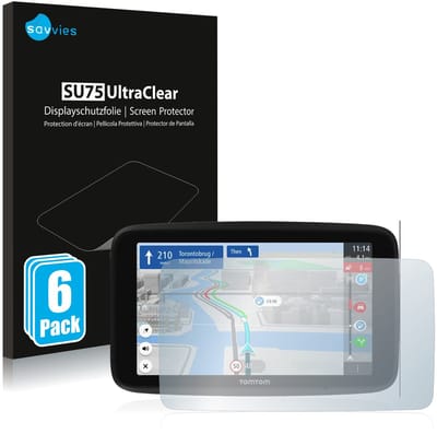 Savvies - Screenprotector voor TomTom GO Discover 6" - Folie Beschermfolie transparant 6 Stuks