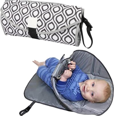 3-in-1 baby luier verschoonkussen zwart/wit - Verschoonmatje - Luiertas - Spelen en verschonen tegelijk - snoofybee - Waterafstotend