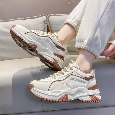 All-match Dames Lente Nieuwe Ademende Studenten Casual Schoenen Ins Tide Dikke Zool Verhoogde Sneakers 40 gray
