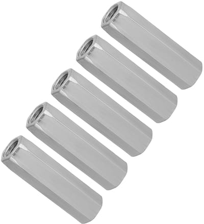 Set van 5 Stuks M10x40/50 Lange Zeskantige Moeren - Gegalvaniseerde Draadmoeren voor Bevestiging en Montage