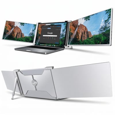 Portable Monitor 2x 15,6 inch Full HD – Laptop Scherm Uitbreider – Draagbare Monitor – Tri Screen – Extra Scherm Laptop – Plug & Play – Solvify