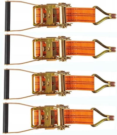 Spanbanden Met Ratel - Lading Zekeren - Vastzetten Van Lading - Hoge Breeksterkte - 2 Meter Set - Oranje