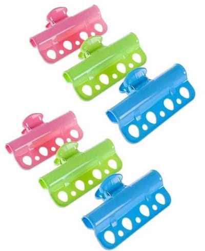 Wasknijpers - 6 stuks - Kledinghanger - Wasknijpers - Wasknijpers - Winddichte kledingrekklemmen - Stevig - Winddichte clips - Handdoekklemmen - Hangende/drogende wasknijpers - Kledingrek voor in een reisappartement - Multifunctioneel - Poreus - Draa
