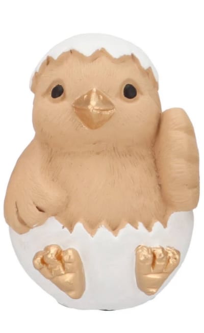 Easter bird egg light brown 9x9x12cm - Paasdecoratie