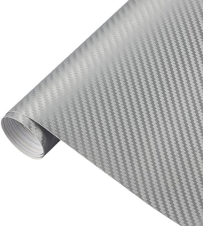 Koolstofvezel Wrap - Carbon Vinyl Film - Auto Stylen - 3D Textuur - 127 cm x 15 cm - Zilver