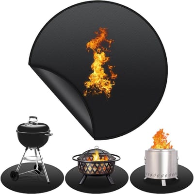 EXCITAT BBQ mat - Isolatiemat - Brandwerende grillmat - Spatbeschermingsmat - bbq accesoires - Voor vloer, terras, dek, gazon, camping, opvouwbaar - 48 inch