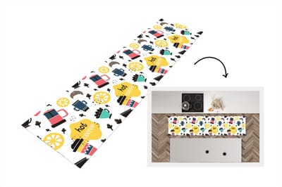 Keukenloper - Loper keuken - Patronen - Koffie - Ontbijt - Croissant - 200x50 cm - Keukenloper vinyl