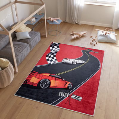 Tapiso Emma Vloerkleed Kinderkamer Race Auto Jongen Speelmat- 120x170