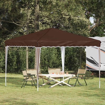 vidaXL - Pop-up - Feesttent - 288 - x - 288 - x - 245 - cm - Bruin - Oxford - Stof