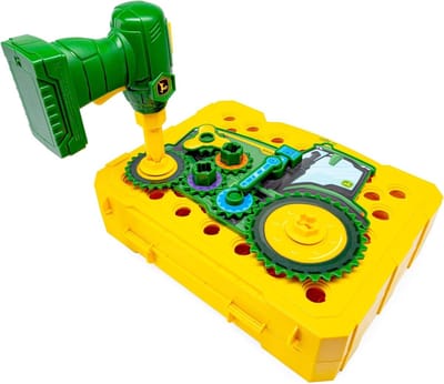 Activiteitenbord Boerderij - Bouwspeelgoed Sorteerspel - Fijne Motoriek Trainen - Twee Scènes Bouwen - 26.7 cm x 31.1 cm - Groen