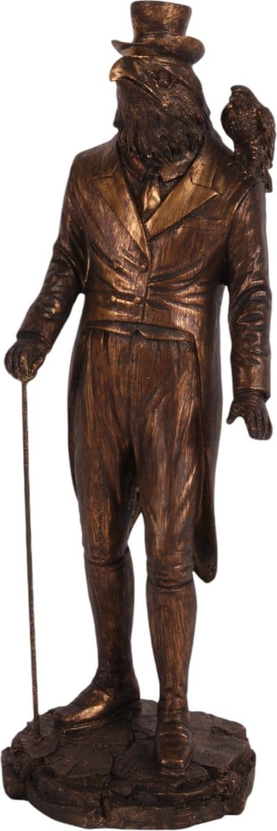 Baroque - Decoratief beeld of figuur - Gentleman bronzen vogel resin 53,5 cm - 37.5x13x12.5 - Polyresin