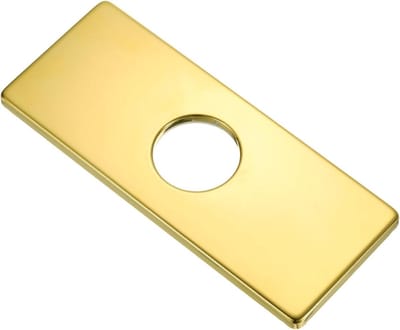6 inch Kraanbedekking voor Wasbakken, Vierkante RVS Dekplaat voor 1 of 3 Gaten in Keuken en Badkamer, Gouden Afwerking