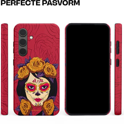 Casetastic Hoesje Geschikt voor Samsung S24 - Stijlvolle Beschermende Duo-layer Case - Middernachtmasker