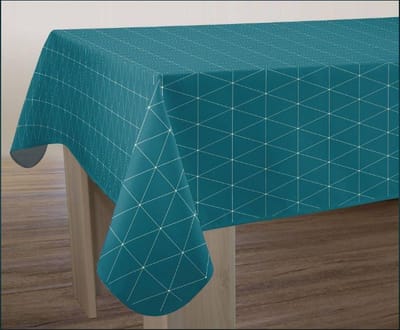 Tafelkleed anti-vlek Geo bleu rond 160 cm Tafellaken - Decoratieve Tafel Accessoires - Woonkamer Decoratie - Bonne et Plus®