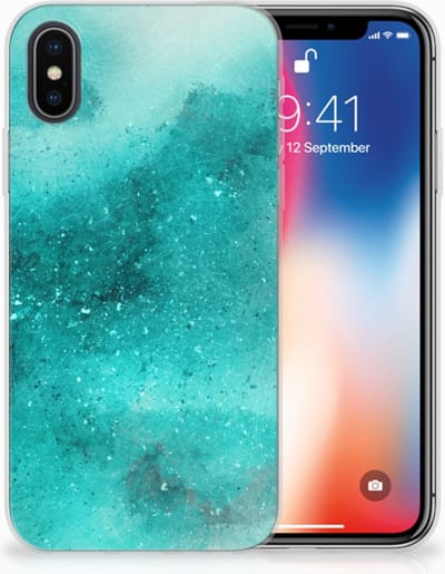 Back Cover voor Hoesje maken Apple iPhone X | Xs Painting Blue