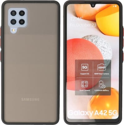 BestCases -  Samsung Galaxy A42 5G Hoesje - Samsung Galaxy A42 5G Hard Case Telefoonhoesje - Samsung Galaxy A42 5G Backcover - Zwart