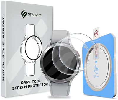 Strap-it 2-pack Screenprotector met One-Click Tool screen protector display bescherming geschikt voor Samsung Galaxy Watch 4 Classic 46mm