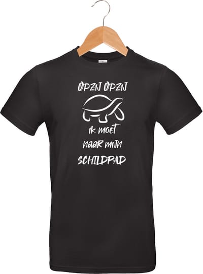 mijncadeautje - T-shirt unisex - zwart - opzij opzij ik moet naar mijn - Schildpad - maat S