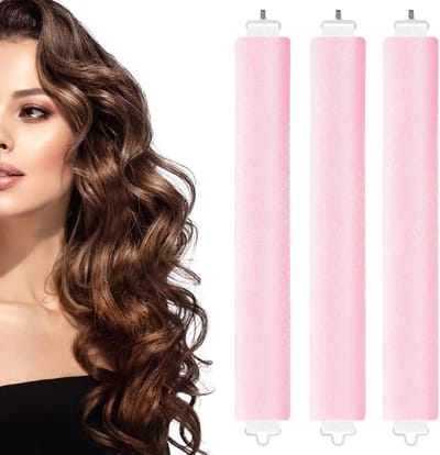 Verwarmingsvrije Haarrollers voor Nachtelijke Krullen - 3 Stuks, Ideaal voor Lang Haar en Gezonde Krullen