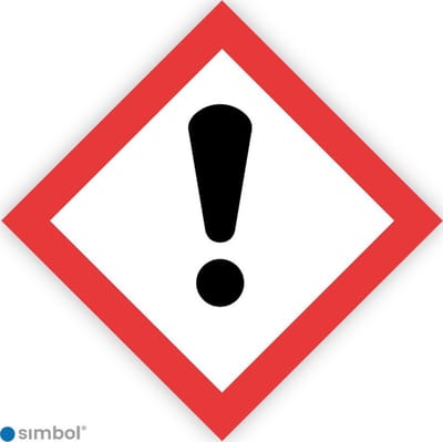 Simbol - Sticker GHS07 Schadelijk - Harmfull - Duurzame Kwaliteit - Formaat 20 x 20 cm.