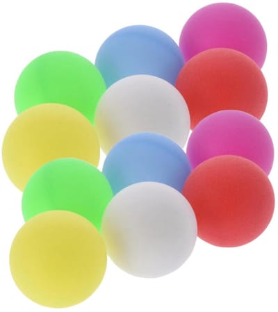 SportX Tafeltennisballen setje - 12x balletjes - kunststof - mix kleuren - pingpong balletjes