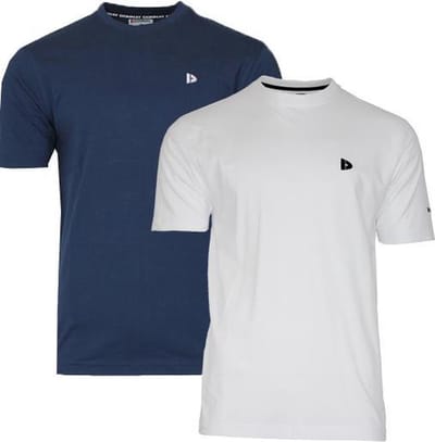 2-Pack Donnay - T-shirt (Vince) - Sportshirt - Heren - White/Navy (907) - maat S