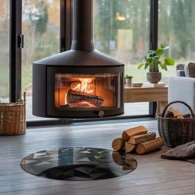 Coloray Vloerplaat Houtkachel - Onderplaat Kachel - 70 cm x 70 cm - Houtkachel Vloerplaat - Zwart Vloerplaat Kachel - Onderplaat Voor Houtkachel - Vloerplaat voor Houtkachel - Vloerplaat Open Haard - Verwarmingsaccessoires