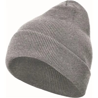 Build your Brand Heavy Knit Beanie BY001 - Heather Grey - One size
